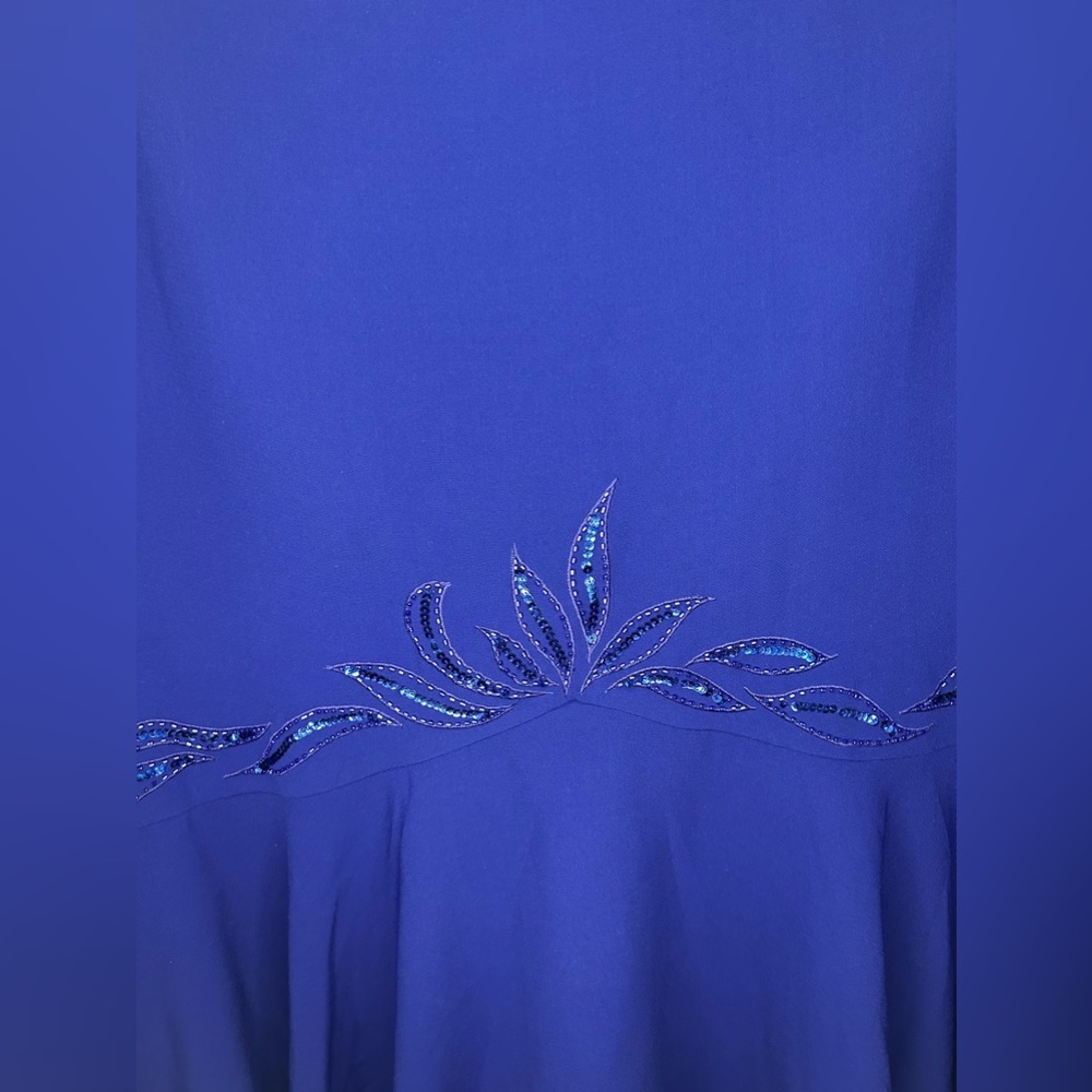 Women’s Vintage Marsoni Blue Designer Beaded Sleeveless Long Maxi Dress Size 10 - Picture 5 of 6